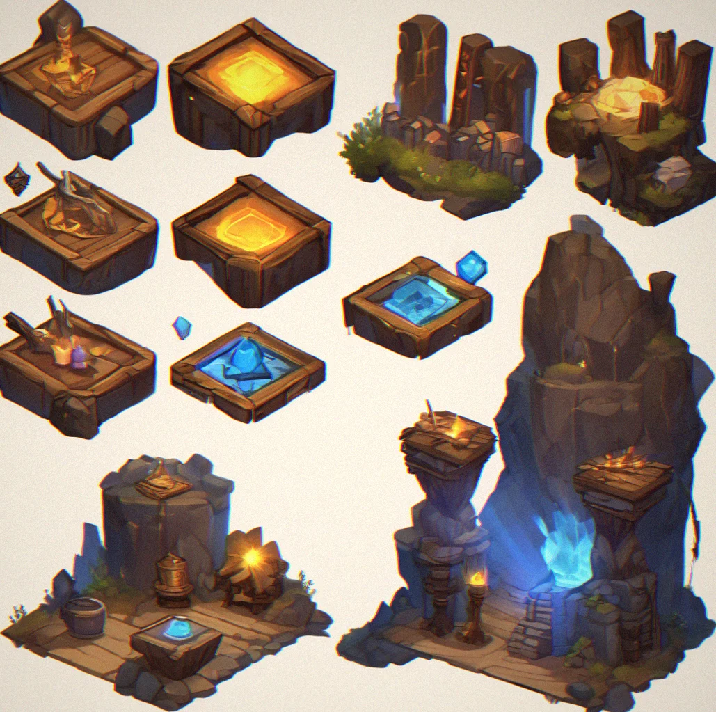 Enchanting altar with glowing starlight core hovering above, three ability icons displayed